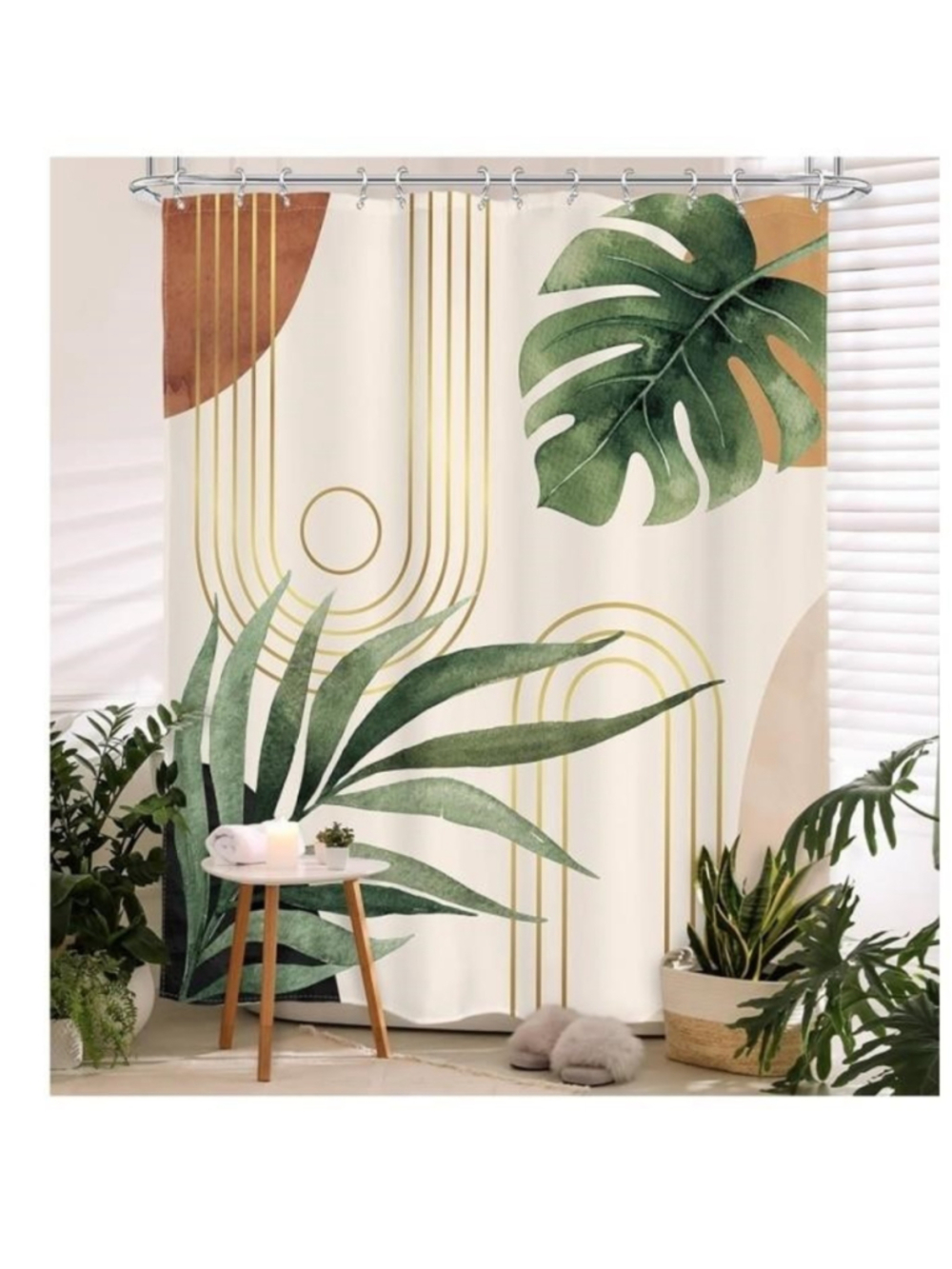 Glawry Boho Sage Green Shower Curtain 60Wx72L